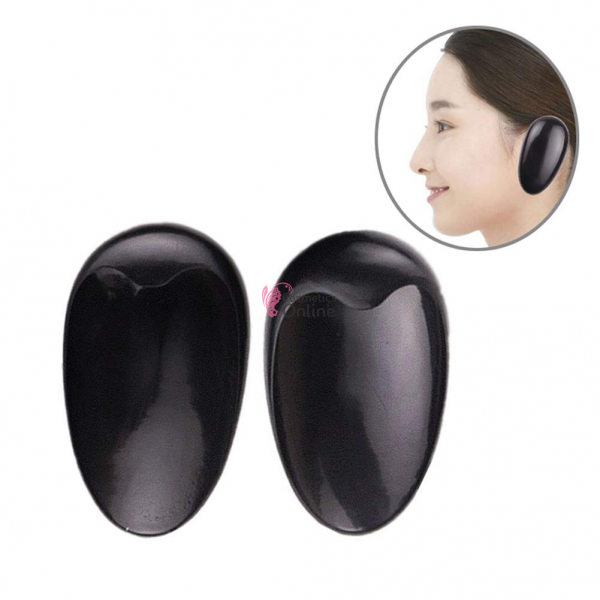 Protectie de urechi pentru coafor de plastic, 1 pereche Neagra, in timpul spalarii sau vopsirii